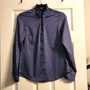 Express long sleeve blue gray silver blouse XS